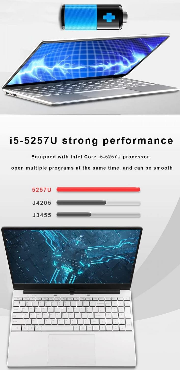 KUU K1 Laptop Intel Core i5 - Office Notebook 8GB RAM 