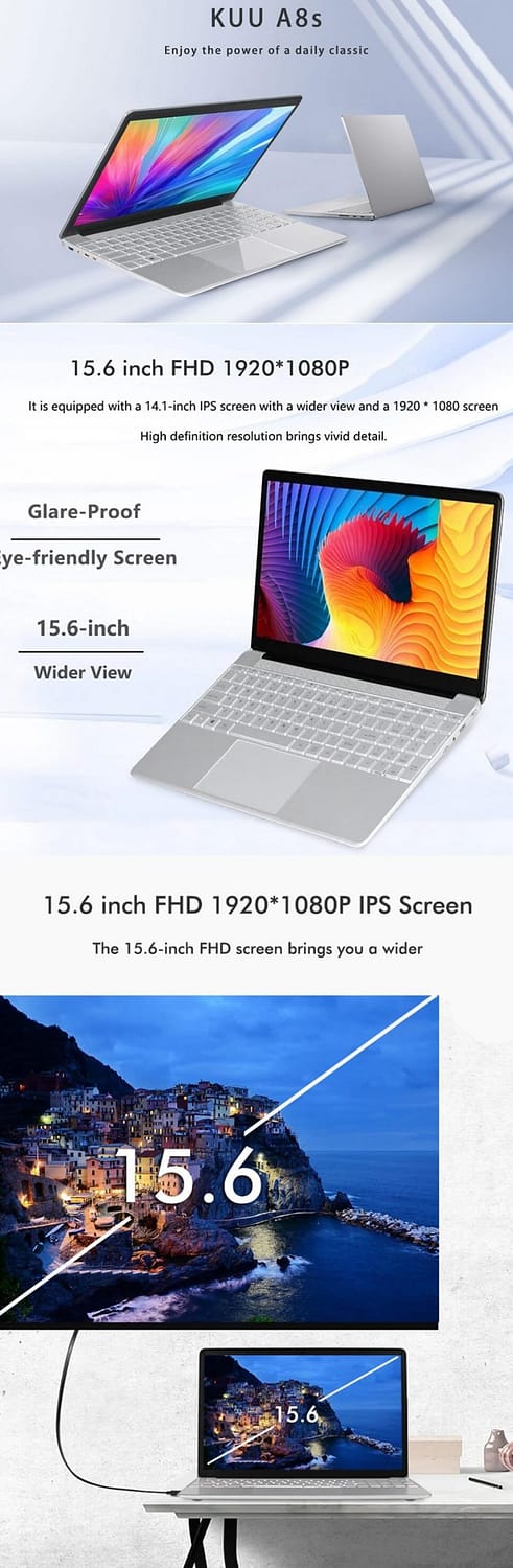 KUU A8S 15.6-inch FHD IPS Screen 6GB RAM Laptop