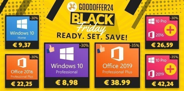 For Black Friday, GoodOffer24 offers Windows 10 Pro